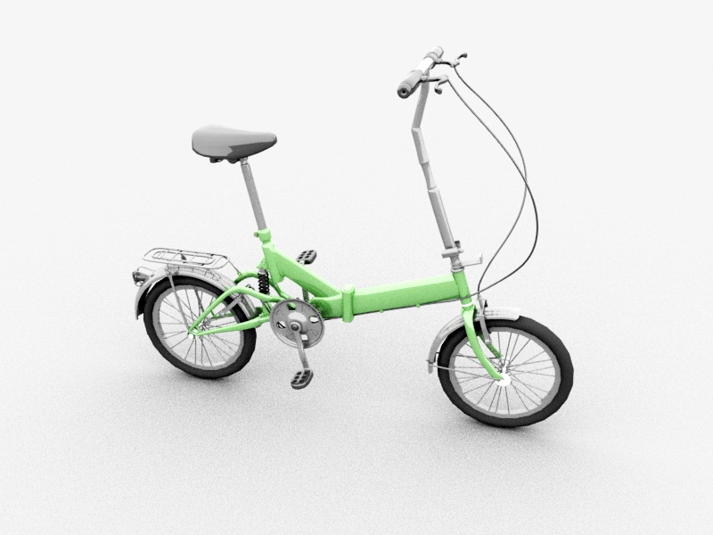 Small Wheel Bicycle 3d rendering
