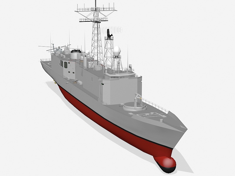 Oliver Hazard Perry-class Guided-missile Frigate 3d rendering