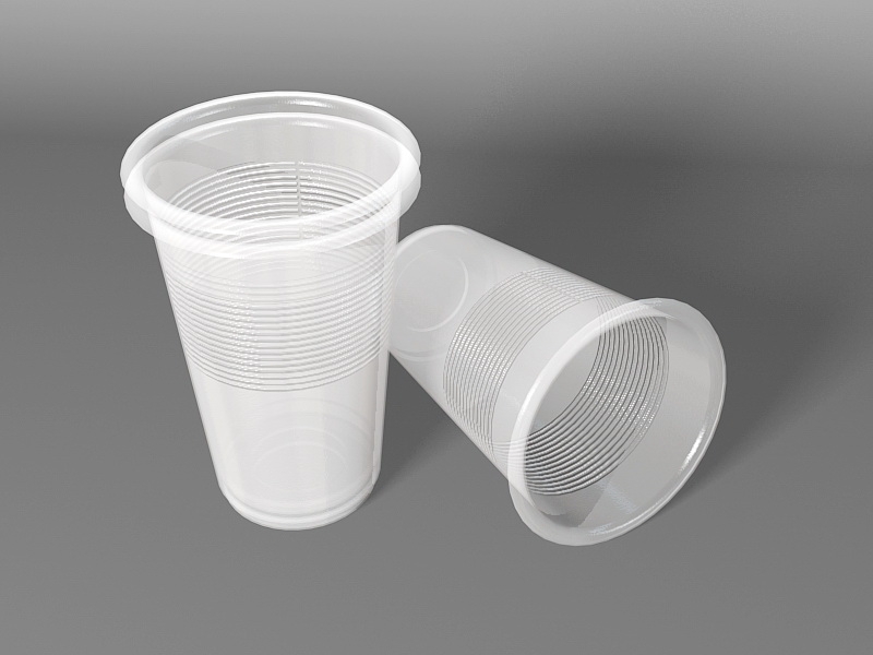 Disposable Plastic Cups 3d rendering