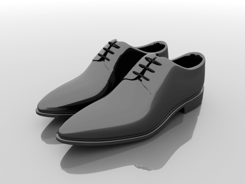 Black Dress Shoes 3d rendering