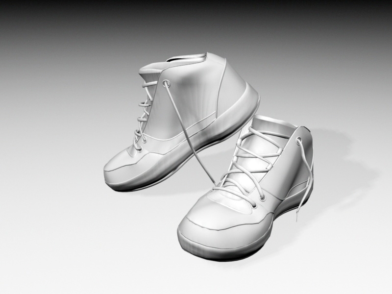 Men's White Sneakers 3d rendering