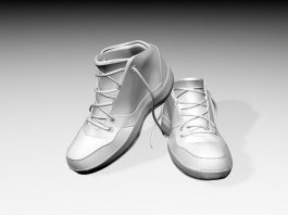 Men's White Sneakers 3d model preview