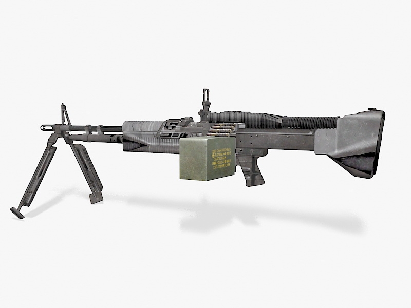 Military M60 Machine Gun 3d rendering