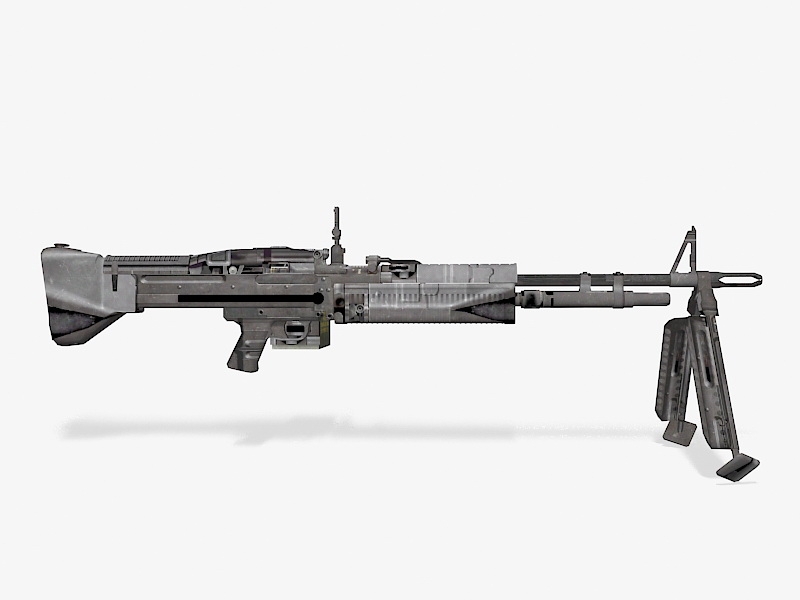 Military M60 Machine Gun 3d rendering