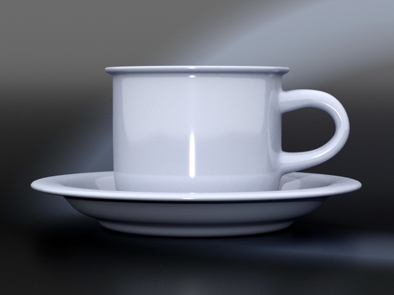 Cup and Saucer 3d rendering