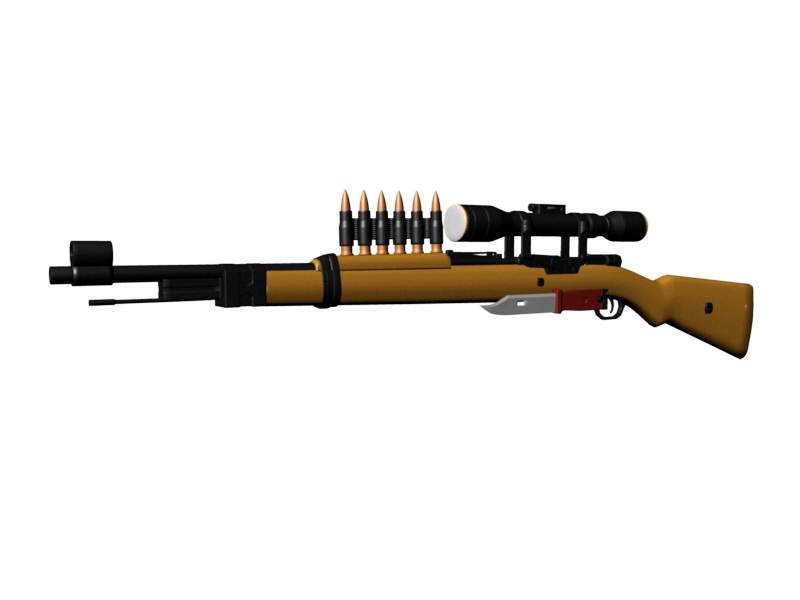 Rifle with Scope 3d rendering
