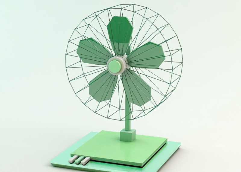 Mini Desk Fan 3d rendering