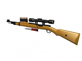 Rifle with Scope 3d model preview