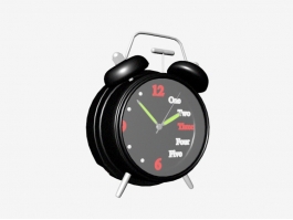 Black Alarm Clock 3d model preview