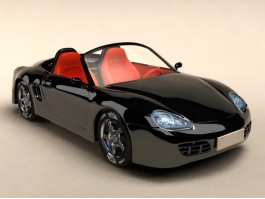 Black Sports Car Convertible 3d preview