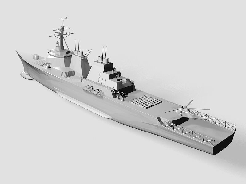 US Navy Missile Cruiser 3d rendering