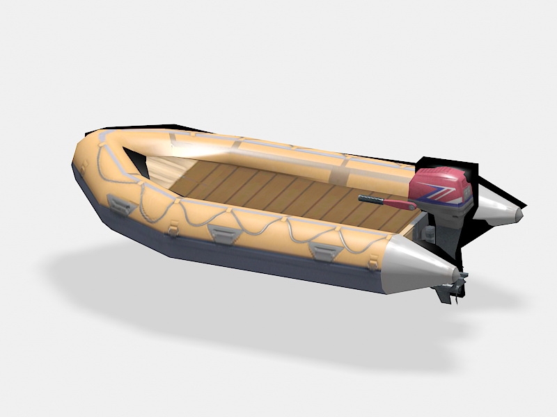 Zodiac Inflatable Boat 3d rendering