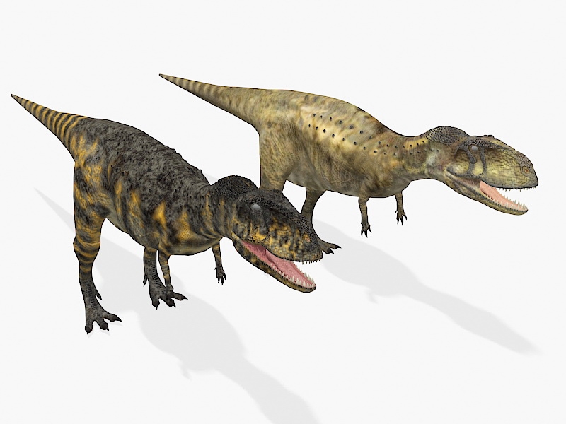 Abelisaurus Dinosaur with Two Skins 3d rendering