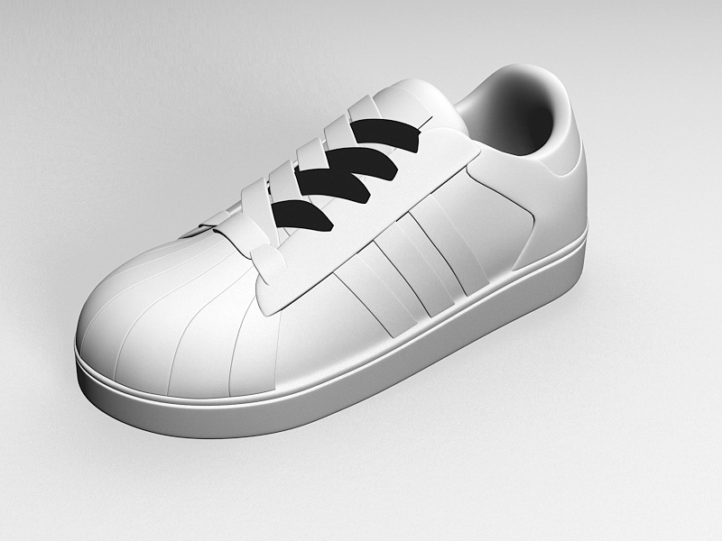 White Sneakers 3d rendering