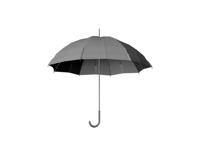 Black Umbrella 3d rendering