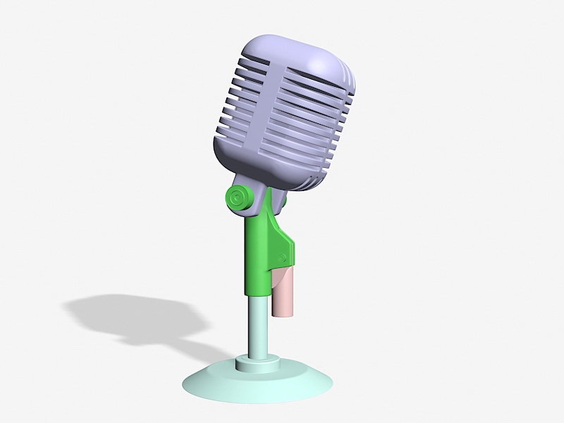 Classic Microphone 3d rendering