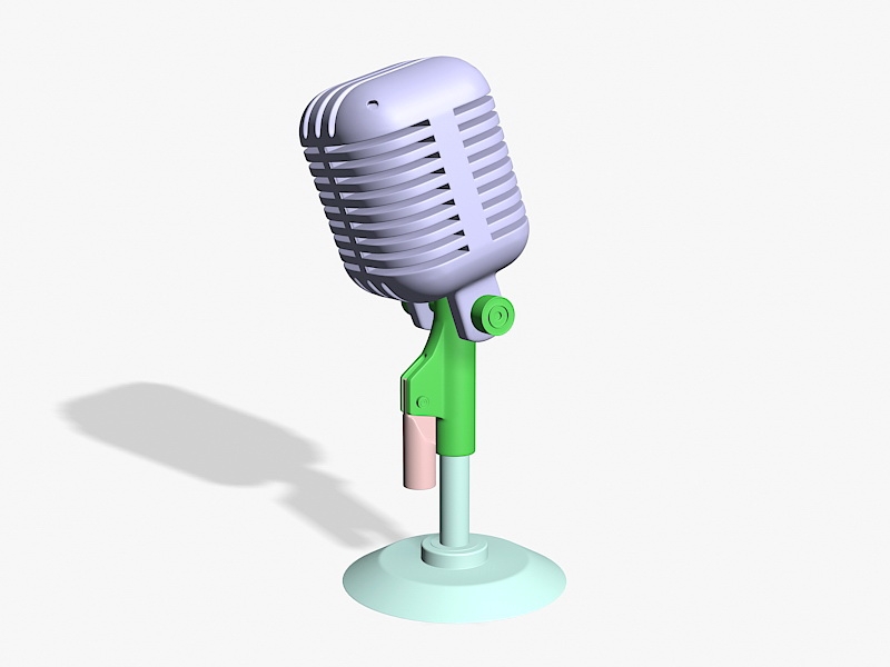 Classic Microphone 3d rendering