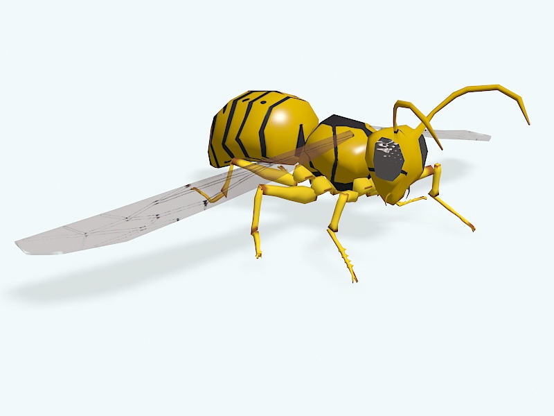 Yellow Jacket Hornet 3d rendering