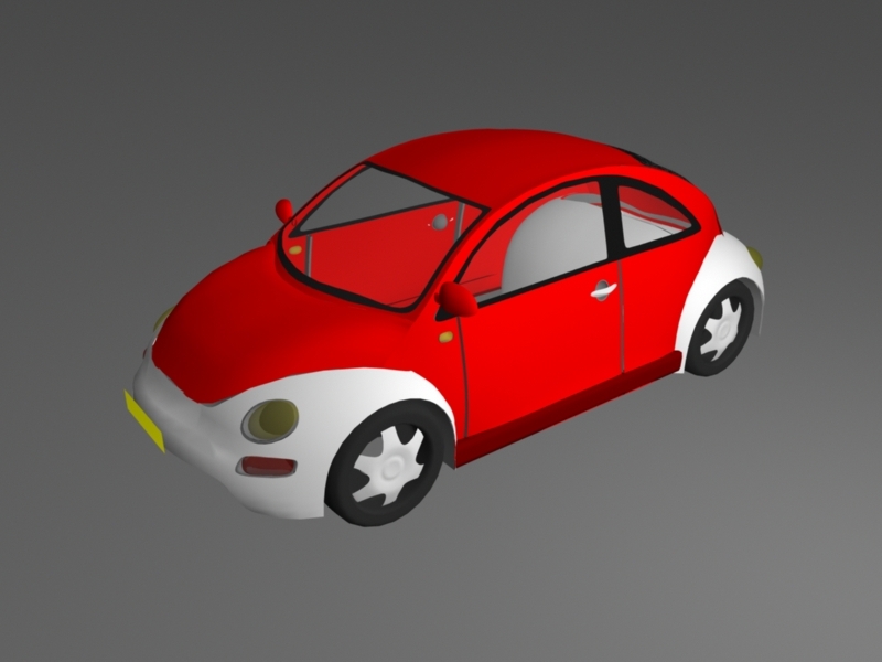 Red Coupe Car 3d rendering