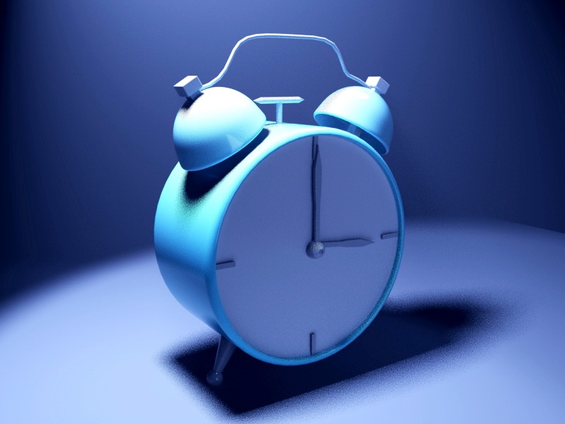 Blue Alarm Clock 3d rendering