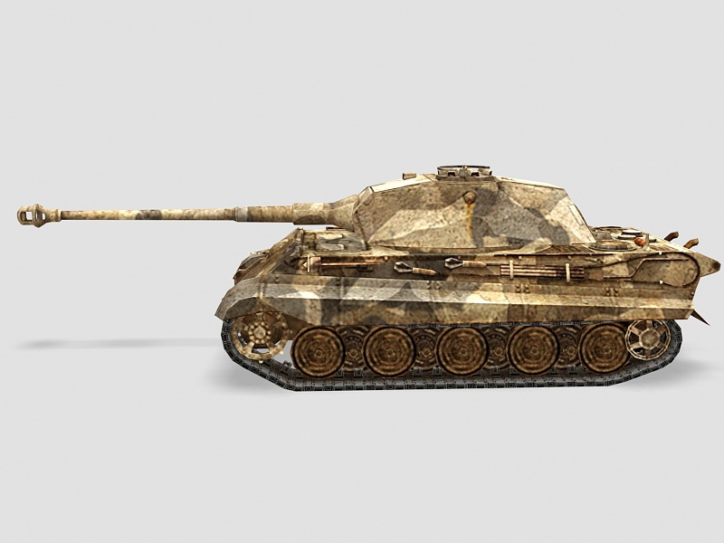 German Tiger 2 Tank 3d rendering