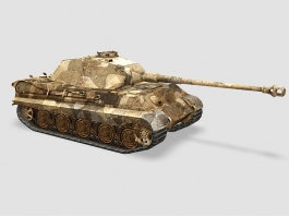 German Tiger 2 Tank 3d model preview