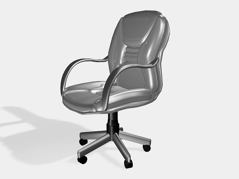 Black Leather Swivel Desk Chair 3d rendering