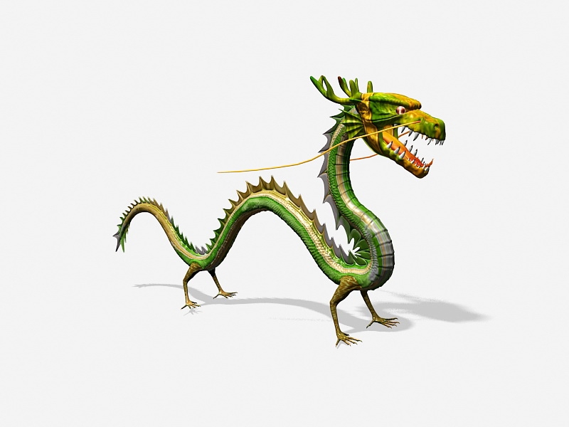 Green Chinese Dragon 3d rendering