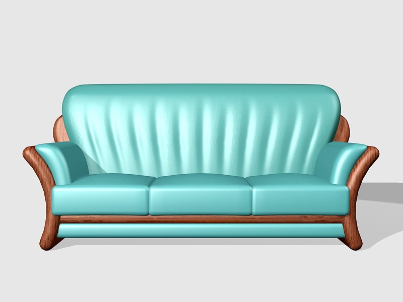 Blue Reclining Sofa Loveseat 3d rendering