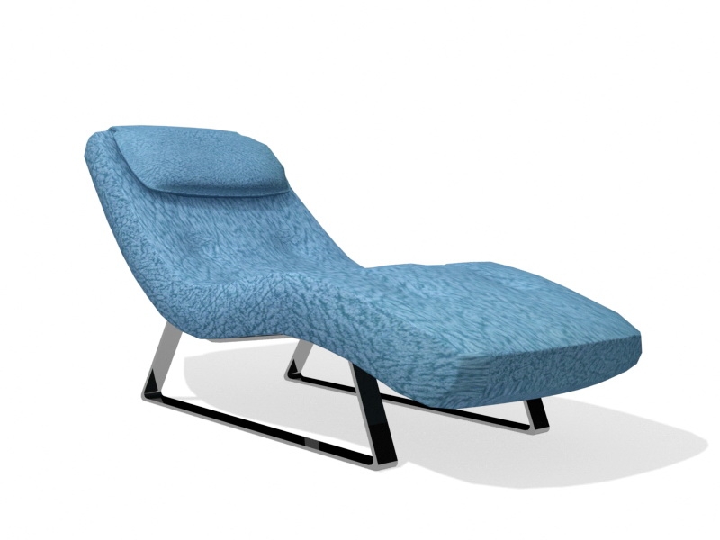 Blue Chaise Longue 3d rendering