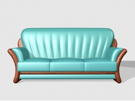 Blue Reclining Sofa Loveseat 3d model preview