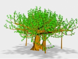 Cartoon Banyan Tree 3d model preview