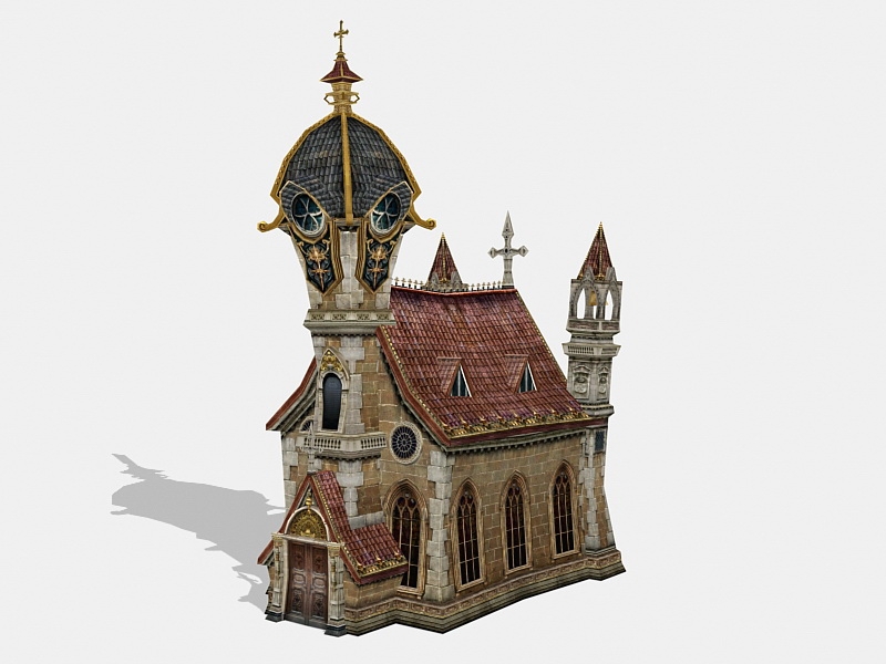 Medieval Cathedral Architecture 3d rendering