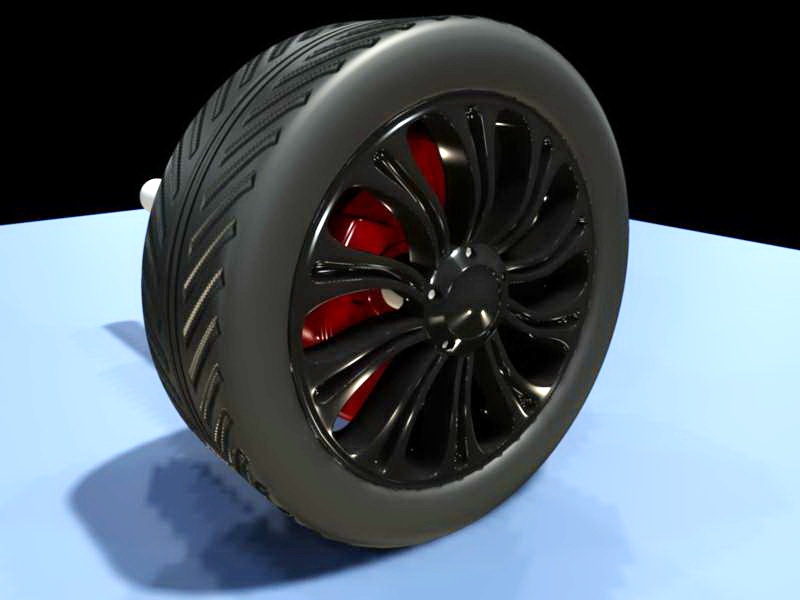 Truck Rim and Tire 3d rendering
