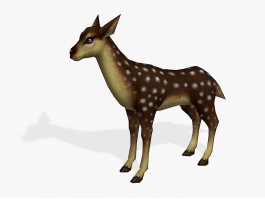 Low Poly Female Sika Deer 3d model preview