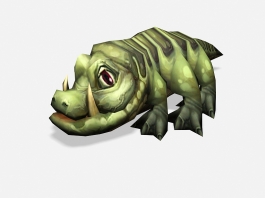 Cartoon Baby Crocodile Low Poly 3d preview