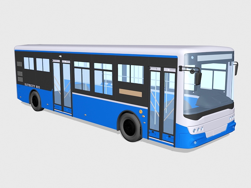 Electric City Bus 3d rendering