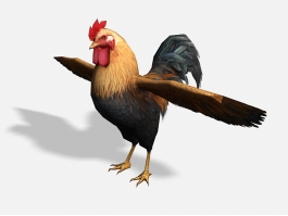 Colorful Rooster Low Poly 3d preview