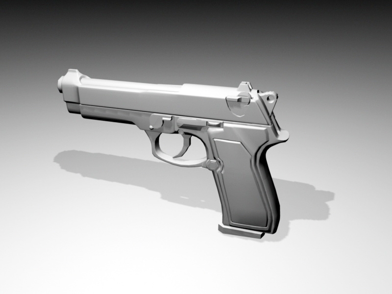 Compact 9Mm Pistol 3d rendering