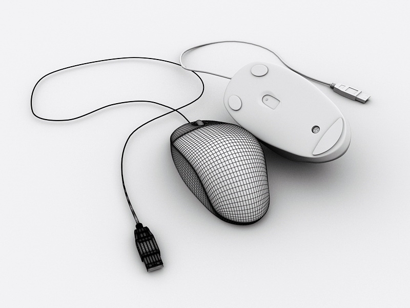 White Computer Mouse 3d rendering