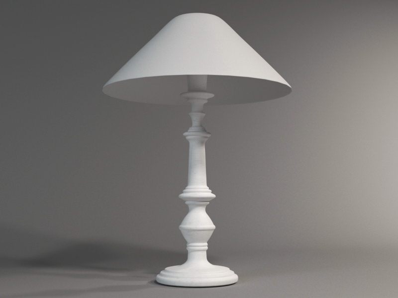 Vintage White Table Lamp 3d rendering