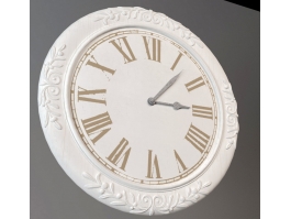 Vintage White Wall Clock 3d preview