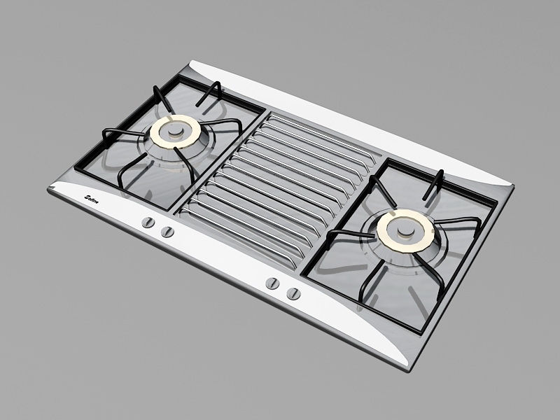 Gas Cooktop Stove 3d rendering