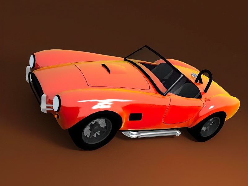 Orange Convertible Car 3d rendering