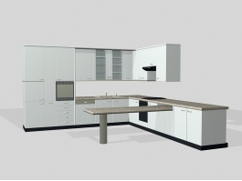 L-shaped Kitchen Layout Ideas 3d model preview