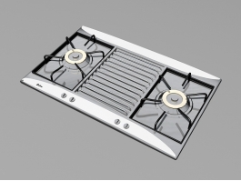 Gas Cooktop Stove 3d model preview