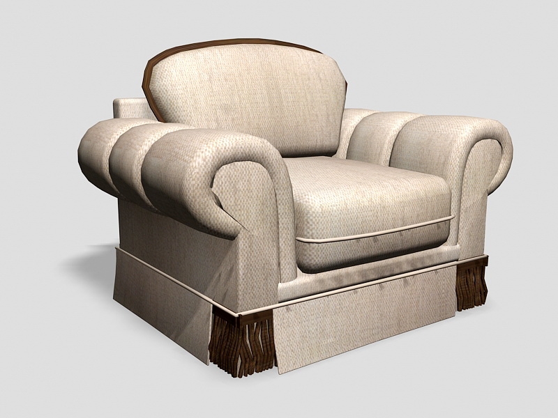 Upholstered Armchair 3d rendering