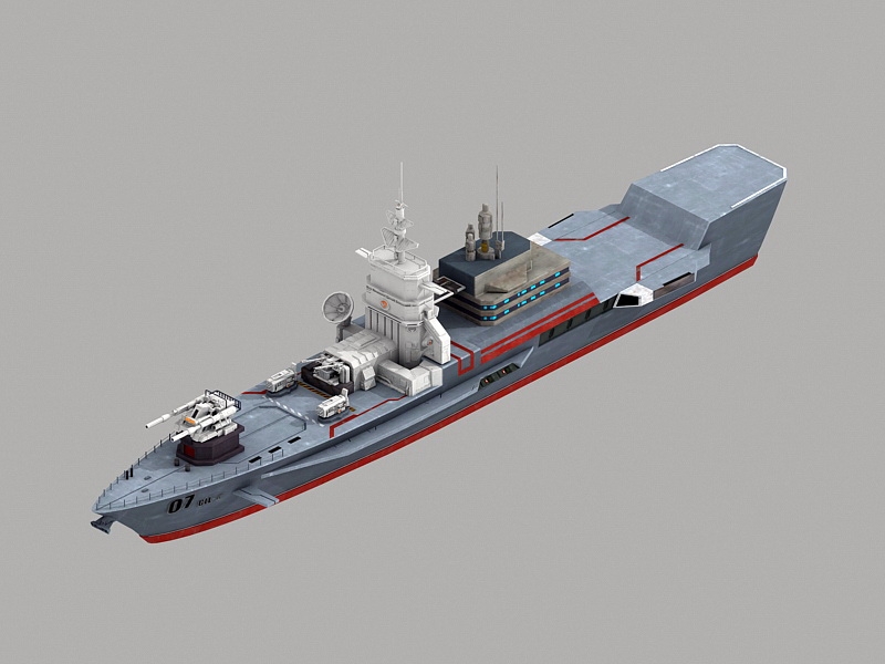 Missile Destroyer 3d rendering