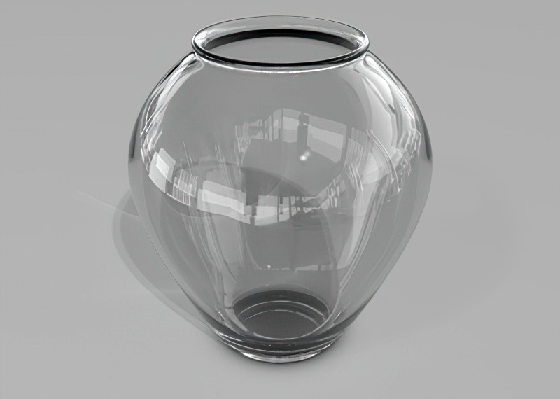 Round Glass Jar 3d rendering