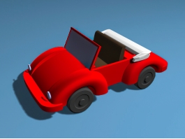 Red Convertible Car Cartoon 3d preview